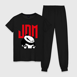 Пижама хлопковая женская JDM Panda Japan Симпатяга, цвет: черный
