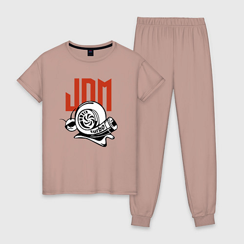 Женская пижама JDM Japan Snail Turbo / Пыльно-розовый – фото 1