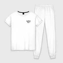 Пижама хлопковая женская Noize mc нойз мс logo, цвет: белый