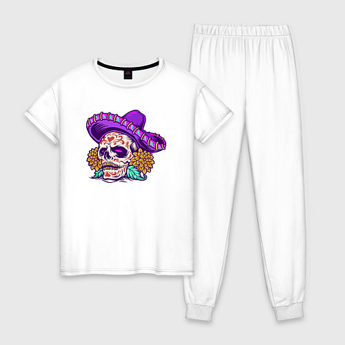 Женская пижама Mexico Skull / Белый – фото 1