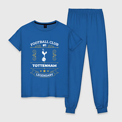 Пижама хлопковая женская Tottenham - FC 1 цвета синий — фото 1