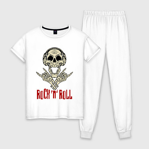Женская пижама Rock n Roll Skull / Белый – фото 1