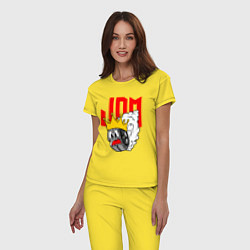 Пижама хлопковая женская JDM Wheel King, цвет: желтый — фото 2