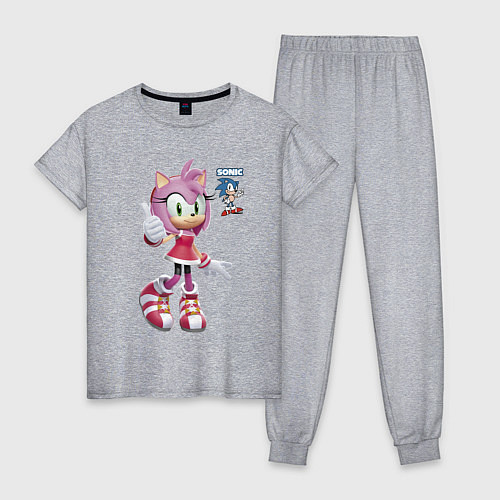 Женская пижама Sonic Amy Rose Video game / Меланж – фото 1