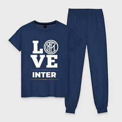 Пижама хлопковая женская Inter Love Classic, цвет: тёмно-синий