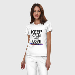 Пижама хлопковая женская Keep calm Barnaul Барнаул ID332, цвет: белый — фото 2