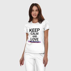 Пижама хлопковая женская Keep calm Klintsy Клинцы ID465, цвет: белый — фото 2