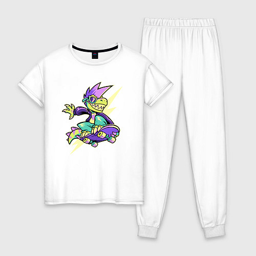 Женская пижама Cool Dino Skater Neon / Белый – фото 1