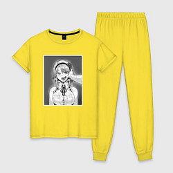Пижама хлопковая женская Ахегао ahegao, цвет: желтый