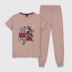 Пижама хлопковая женская Anime Atomic Puncher Girl, цвет: пыльно-розовый
