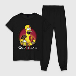 Пижама хлопковая женская Homer god of bar, цвет: черный