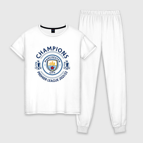 Женская пижама Manchester City Champions 20212022 / Белый – фото 1
