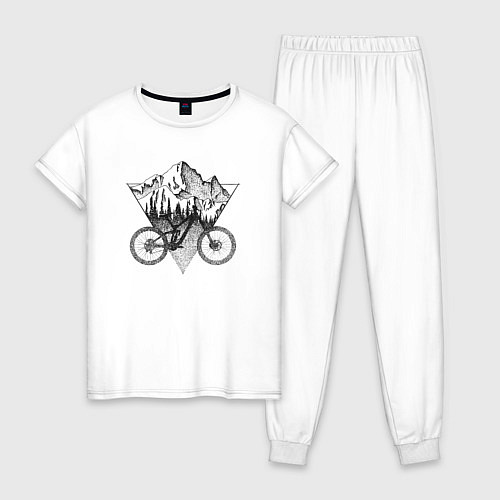 Женская пижама Downhill ride bike / Белый – фото 1