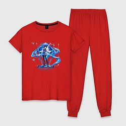 Пижама хлопковая женская Genshin Impact - Е Лань, цвет: красный