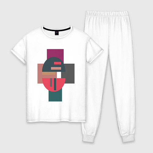 Женская пижама Абстракт геометрические цветные фигуры Abstraction / Белый – фото 1