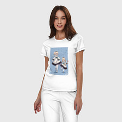 Пижама хлопковая женская Кли и Барбара Genshin Impact, цвет: белый — фото 2