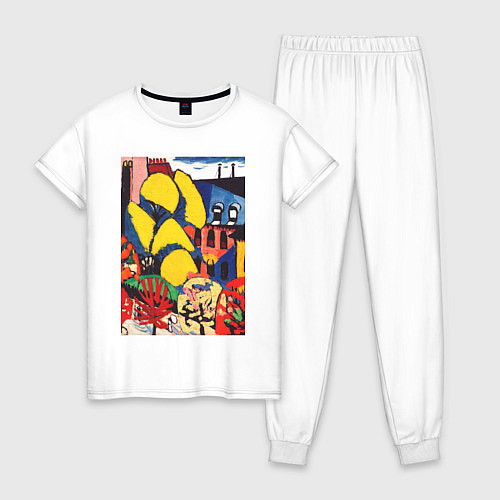 Женская пижама Trees Деревья - абстракция / Белый – фото 1