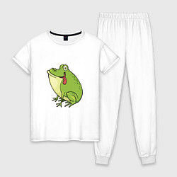 Пижама хлопковая женская Милый Лягушонок, цвет: белый