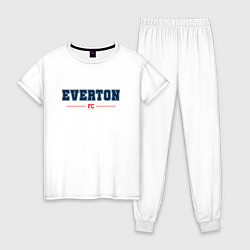 Пижама хлопковая женская Everton FC Classic, цвет: белый
