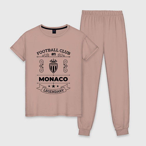 Женская пижама Monaco: Football Club Number 1 Legendary / Пыльно-розовый – фото 1