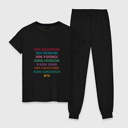 Пижама хлопковая женская BTS FANCHANT, цвет: черный