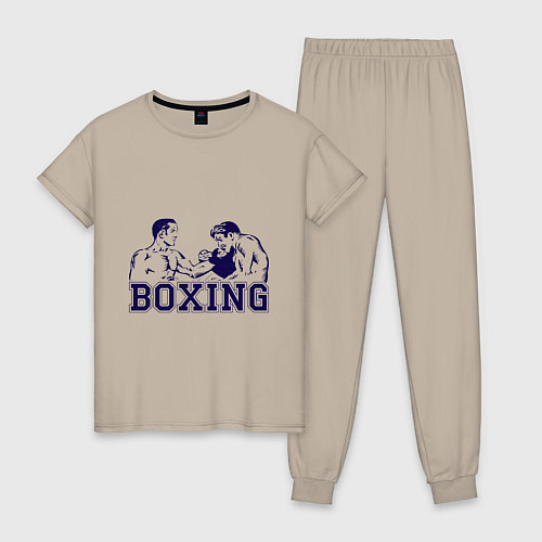 Женская пижама Бокс Boxing is cool / Миндальный – фото 1