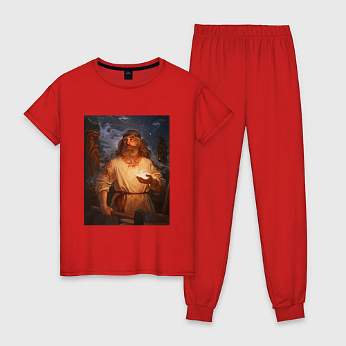 Женская пижама Небесный огонь в руке Сварога / Красный – фото 1