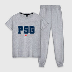 Пижама хлопковая женская PSG FC Classic, цвет: меланж