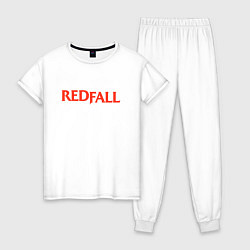 Пижама хлопковая женская Redfall logo, цвет: белый
