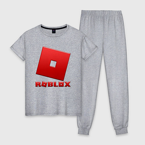 Женская пижама ROBLOX логотип красный градиент / Меланж – фото 1