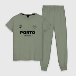 Пижама хлопковая женская Porto Униформа Чемпионов, цвет: авокадо