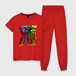 Пижама хлопковая женская GAME POPPY PLAYTIME Mini Huggies, цвет: красный
