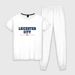 Пижама хлопковая женская Leicester City FC Classic, цвет: белый
