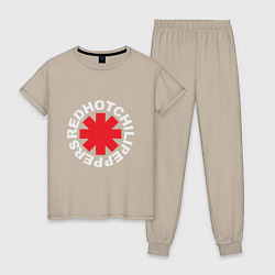 Пижама хлопковая женская Peppers - Logo, цвет: миндальный