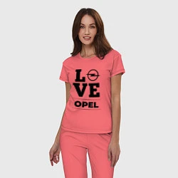 Пижама хлопковая женская Opel Love Classic, цвет: коралловый — фото 2