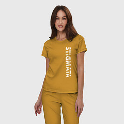 Пижама хлопковая женская Stigmata ПРОТИВ ПРАВИЛ, цвет: горчичный — фото 2