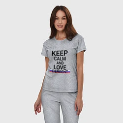 Пижама хлопковая женская Keep calm Derbent Дербент, цвет: меланж — фото 2