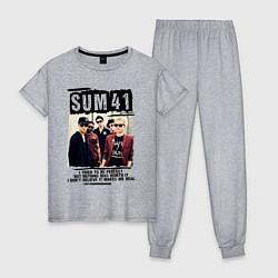 Пижама хлопковая женская SUM 41 PIECES, цвет: меланж