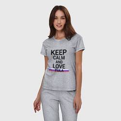 Пижама хлопковая женская Keep calm Tula Тула, цвет: меланж — фото 2