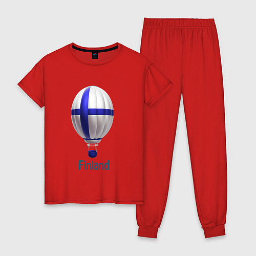 Женская пижама 3d aerostat Finland flag / Красный – фото 1