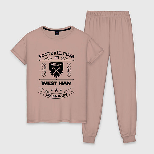 Женская пижама West Ham: Football Club Number 1 Legendary / Пыльно-розовый – фото 1