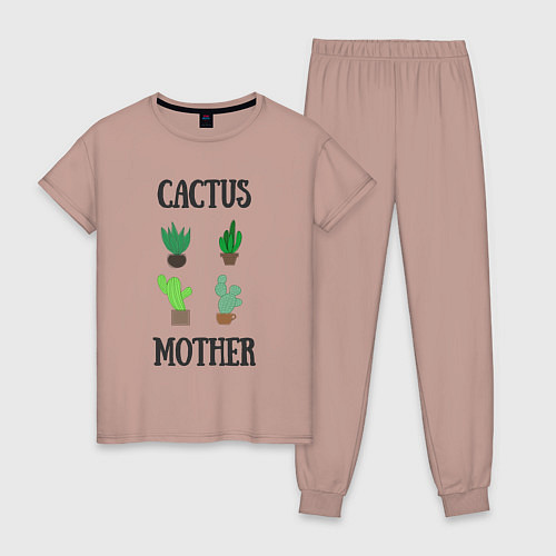 Женская пижама Cactus Mother, Мать кактусов / Пыльно-розовый – фото 1