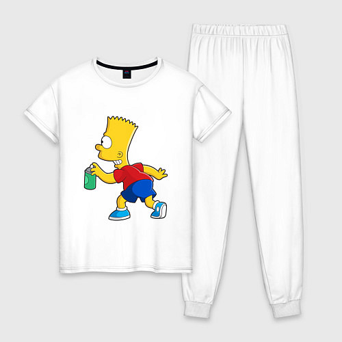 Женская пижама Барт Симпсон принт / Белый – фото 1
