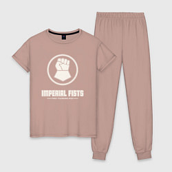 Пижама хлопковая женская Имперские кулаки лого винтаж, цвет: пыльно-розовый