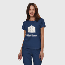 Пижама хлопковая женская Несущие слово лого винтаж, цвет: тёмно-синий — фото 2