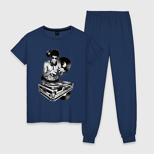 Женская пижама Bruce Lee - Vinyl Dj / Тёмно-синий – фото 1