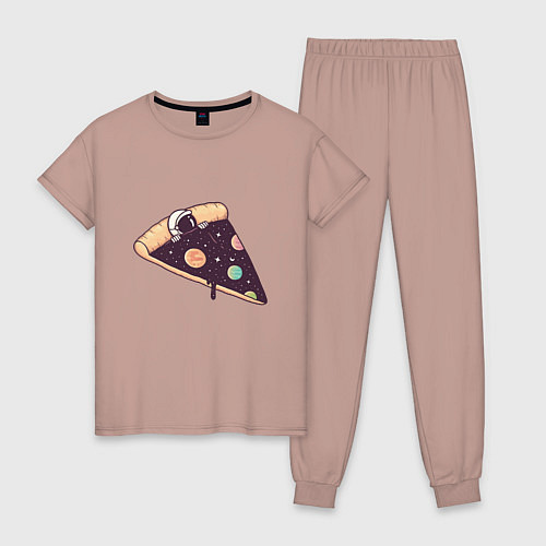 Женская пижама Space - Pizza / Пыльно-розовый – фото 1