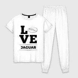 Пижама хлопковая женская Jaguar Love Classic, цвет: белый