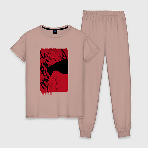 Женская пижама Кэн Рюгудзи -Токийские мстители / Пыльно-розовый – фото 1
