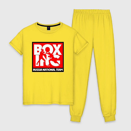 Женская пижама Boxing team russia / Желтый – фото 1